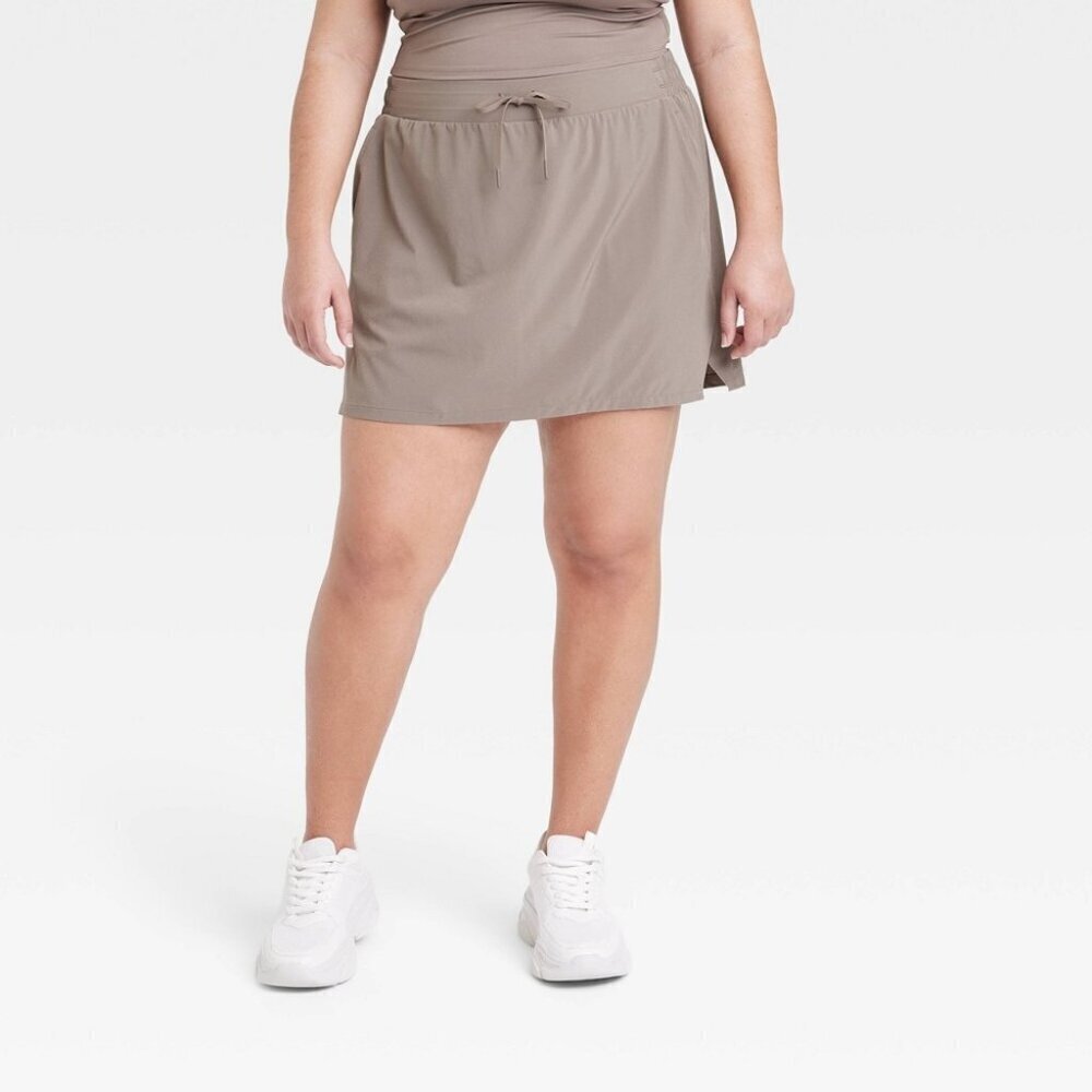 All in Motion Womens Size XXL Pull On Stretch Woven Skort in Dark Brown $28 2498